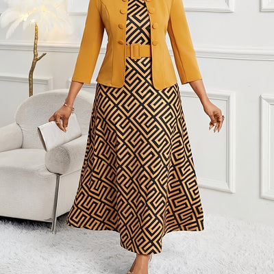 Luxe | Printed Belted Two-Piece