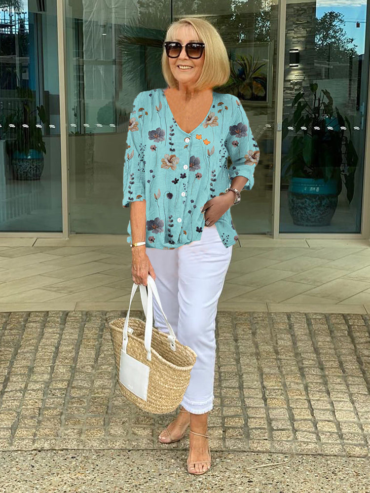 Jolie | Printed Button Tunic Top