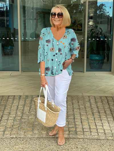 Jolie | Printed Button Tunic Top