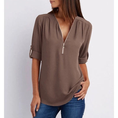 Gwen | Stylish Zipper Blouse
