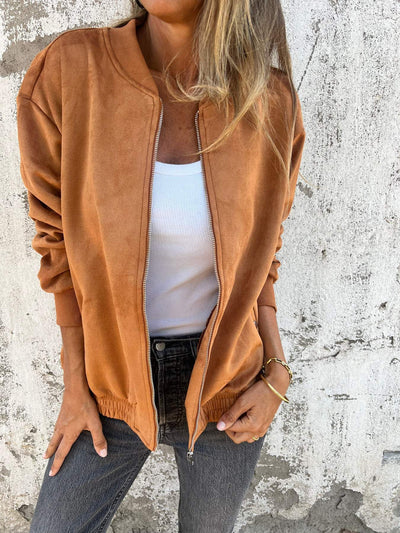Zara | Chic Suede Bomber Jacket