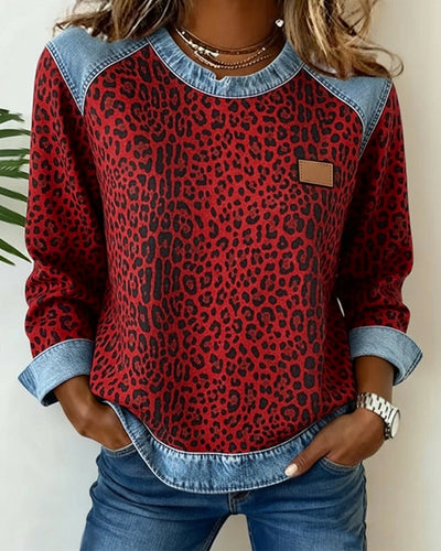 Zara | Trendy Leopard Patch Sweatshirt