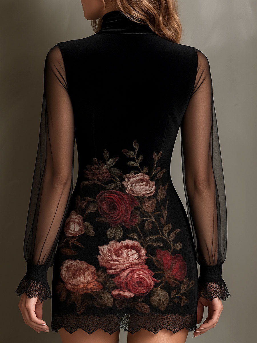 Rosette | Sheer Lace Mini Dress