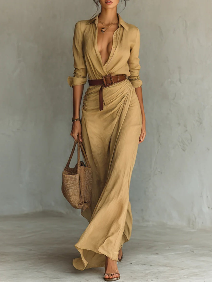 Zara | Chic Belted Maxi Dress