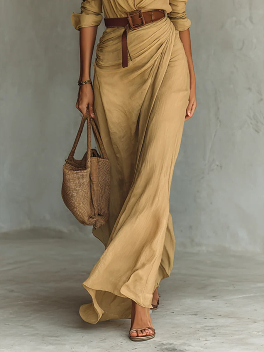 Zara | Chic Belted Maxi Dress