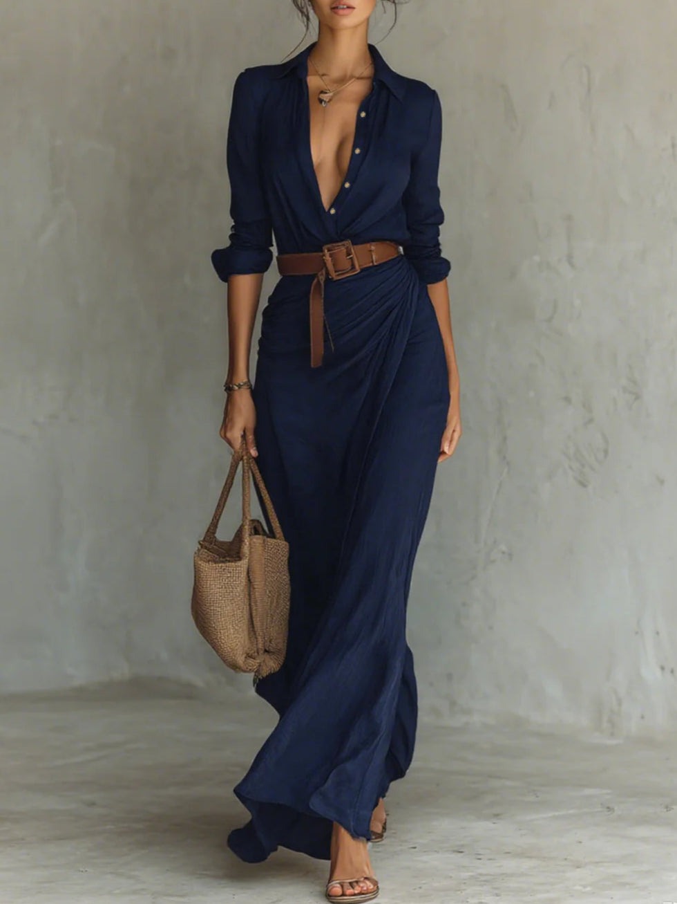 Zara | Chic Belted Maxi Dress