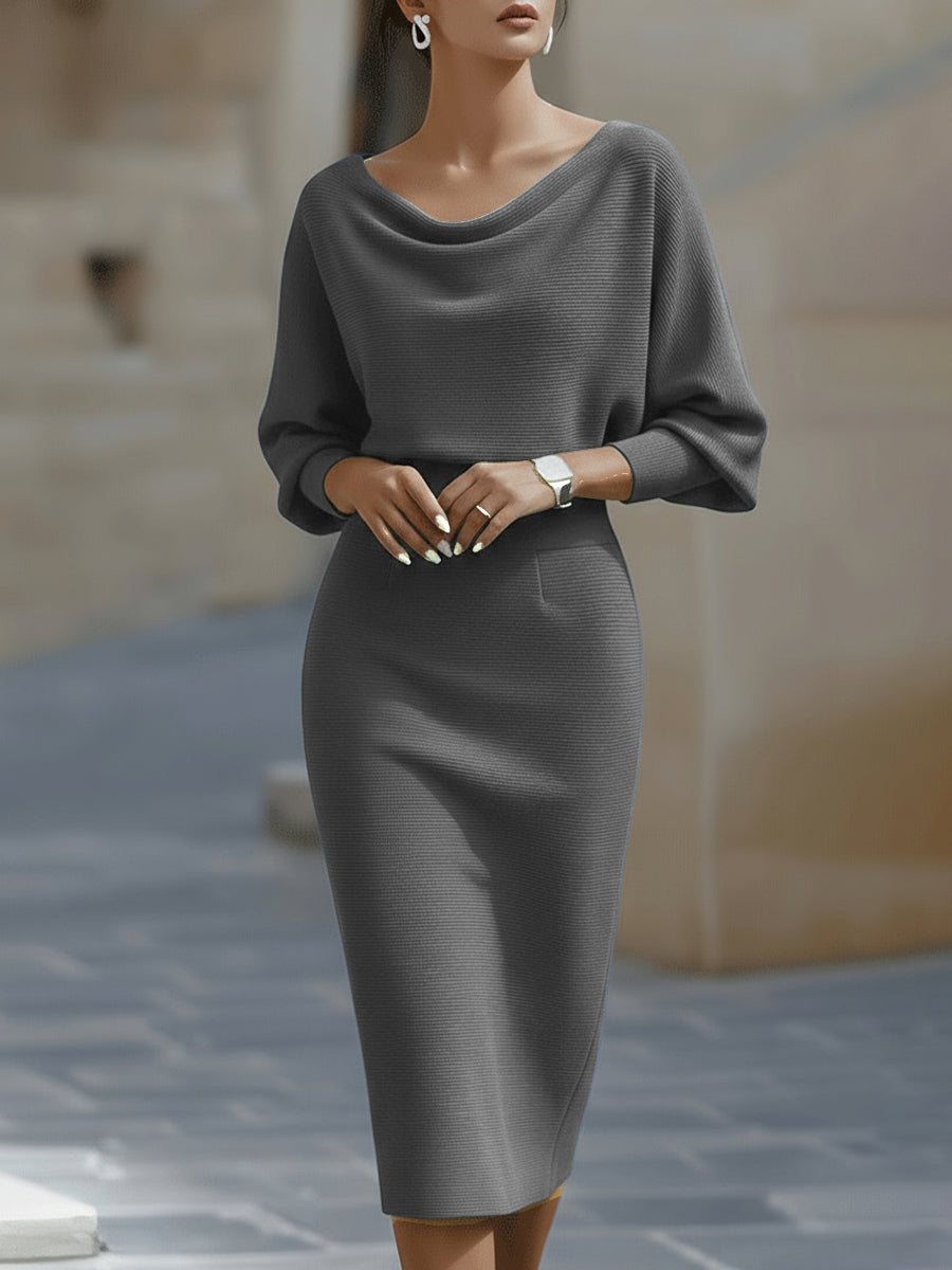 Lyra | Chic Draped Midi Dress