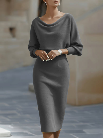 Lyra | Chic Draped Midi Dress