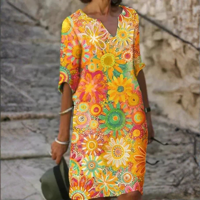 Flora | Bright Midi Dress