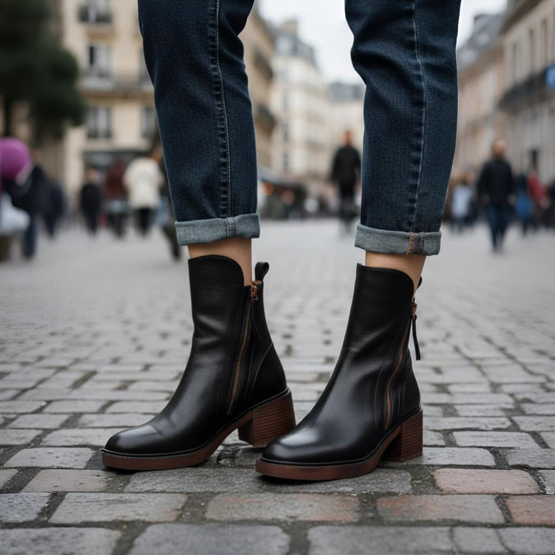 Mira | Chic Leather Ankle Boots