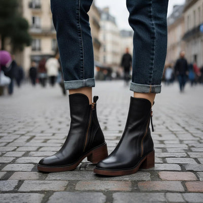 Mira | Chic Leather Ankle Boots