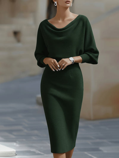 Lyra | Chic Draped Midi Dress