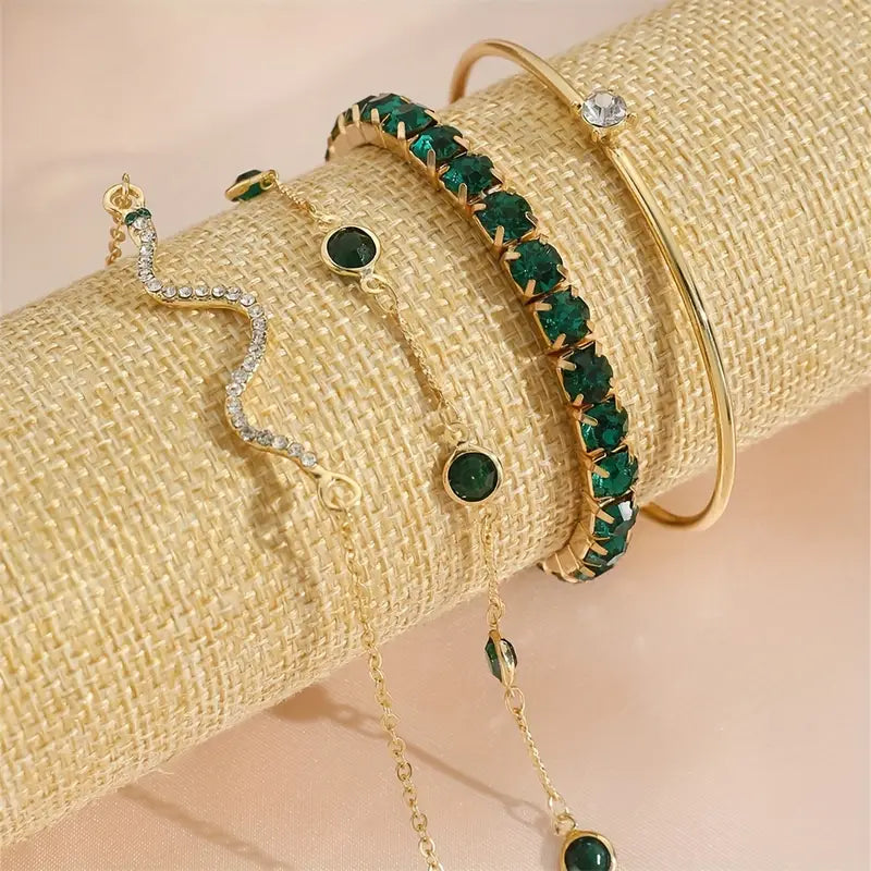 Jadea | Elegant Green Gemstone Bracelets