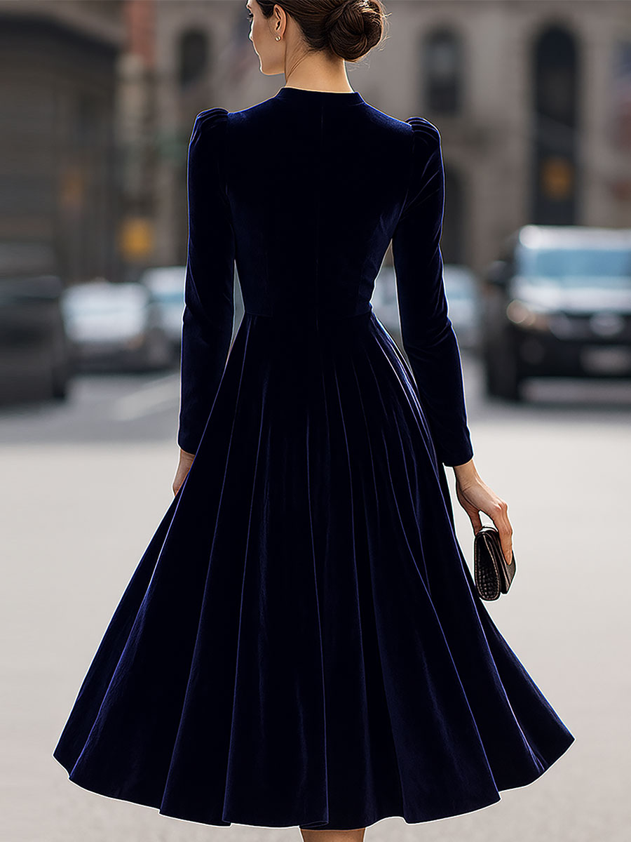 Elara | Chic Navy Midi Dress