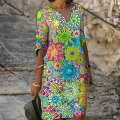 Flora | Bright Midi Dress