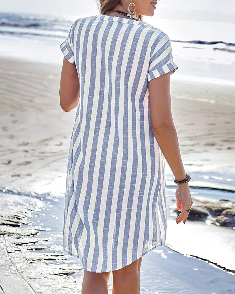Zara | Chic Striped Shirt Dress