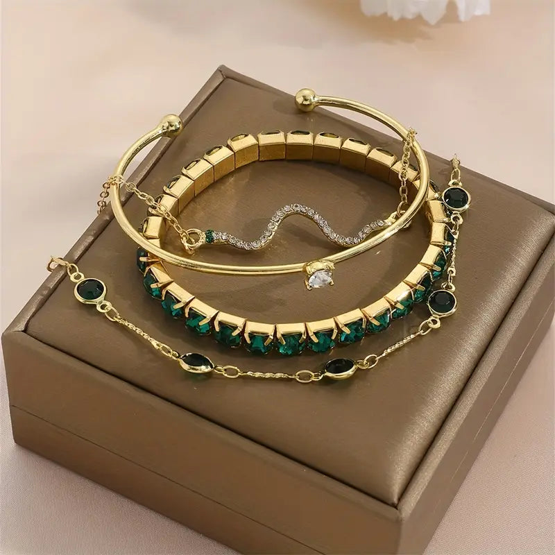 Jadea | Elegant Green Gemstone Bracelets
