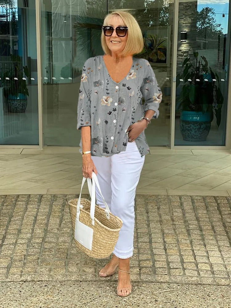 Jolie | Printed Button Tunic Top