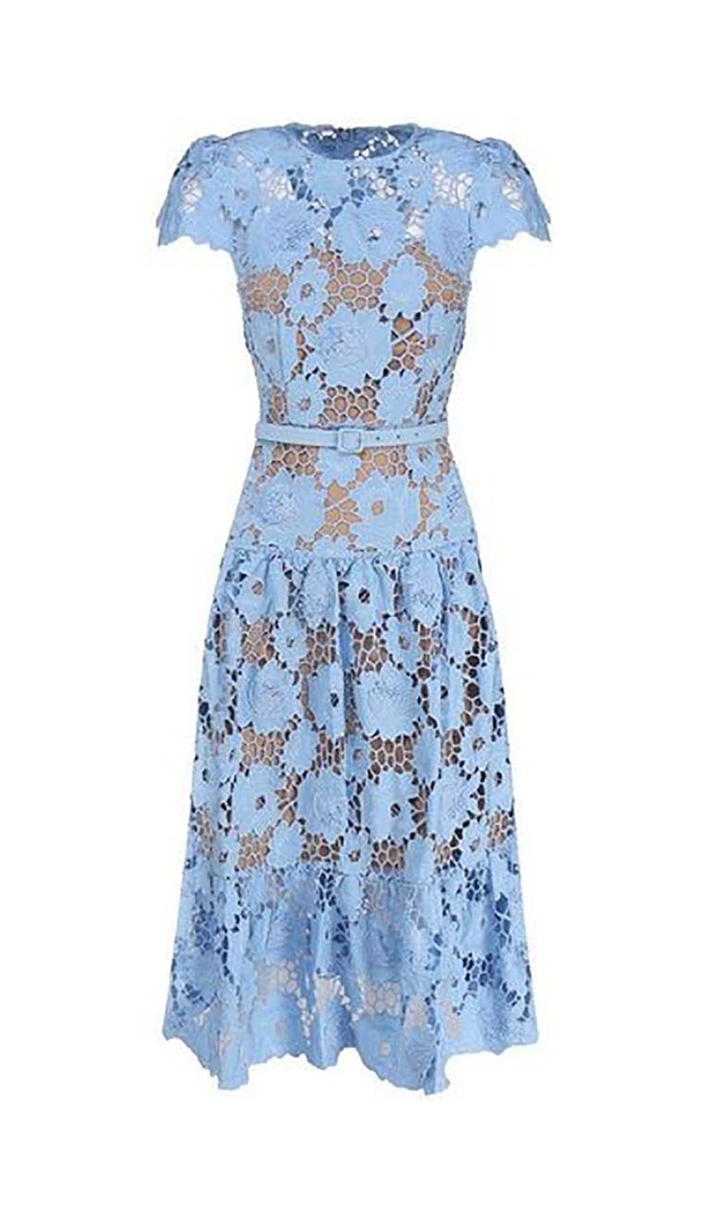 Flora | Appliquéd Lace Midi Dress