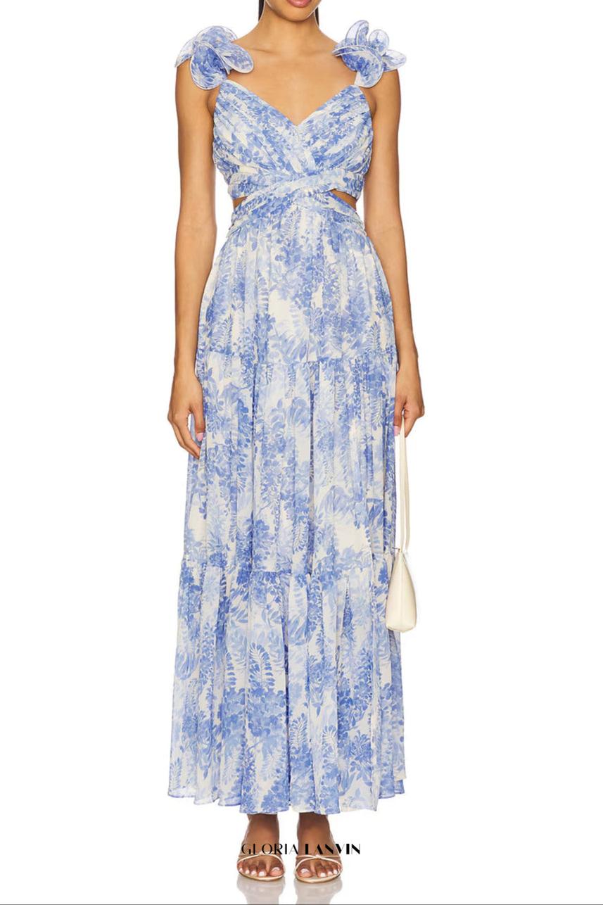 Breezy | Floral V-neck Maxi Dress