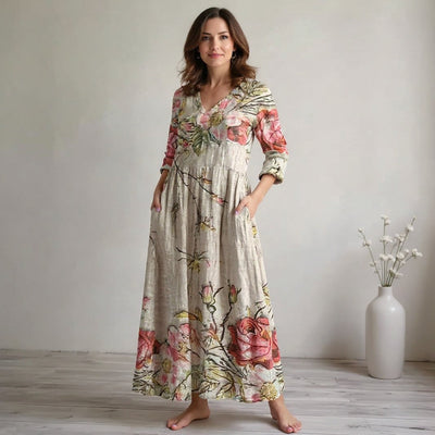 Flora | Vibrant V-Neck Dress