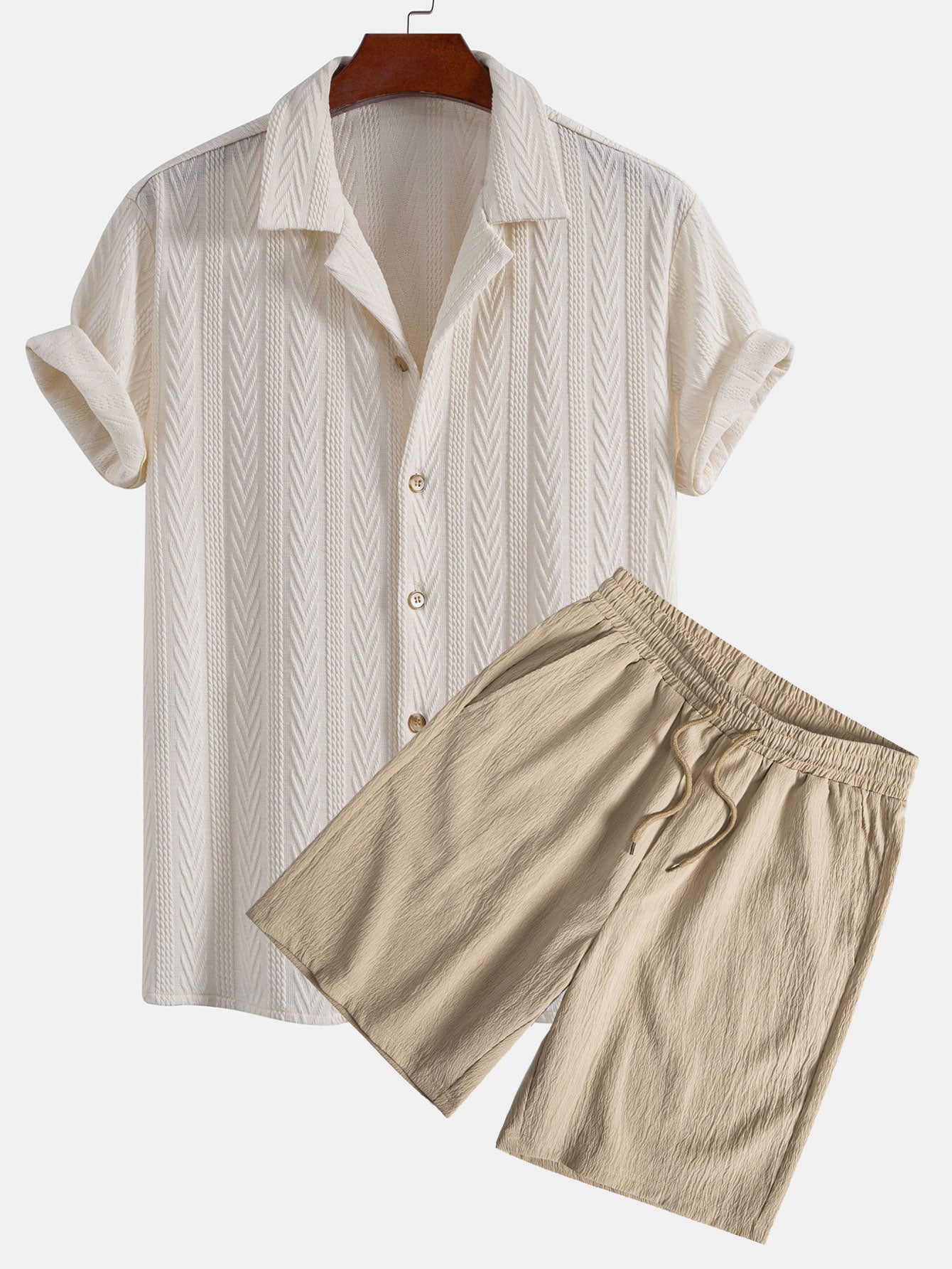 Nalu | Textured Cuban Shirt & Shorts