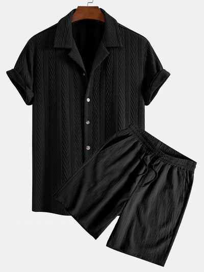 Nalu | Textured Cuban Shirt & Shorts