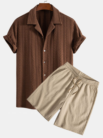 Nalu | Textured Cuban Shirt & Shorts