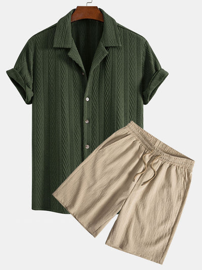 Nalu | Textured Cuban Shirt & Shorts