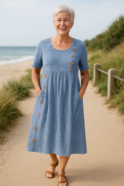 Briony | Effortless Striped Midi Dress