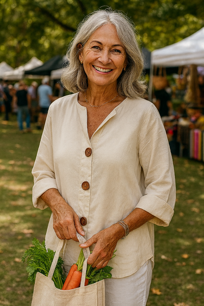 Sage | Effortless Cotton-Linen Blouse