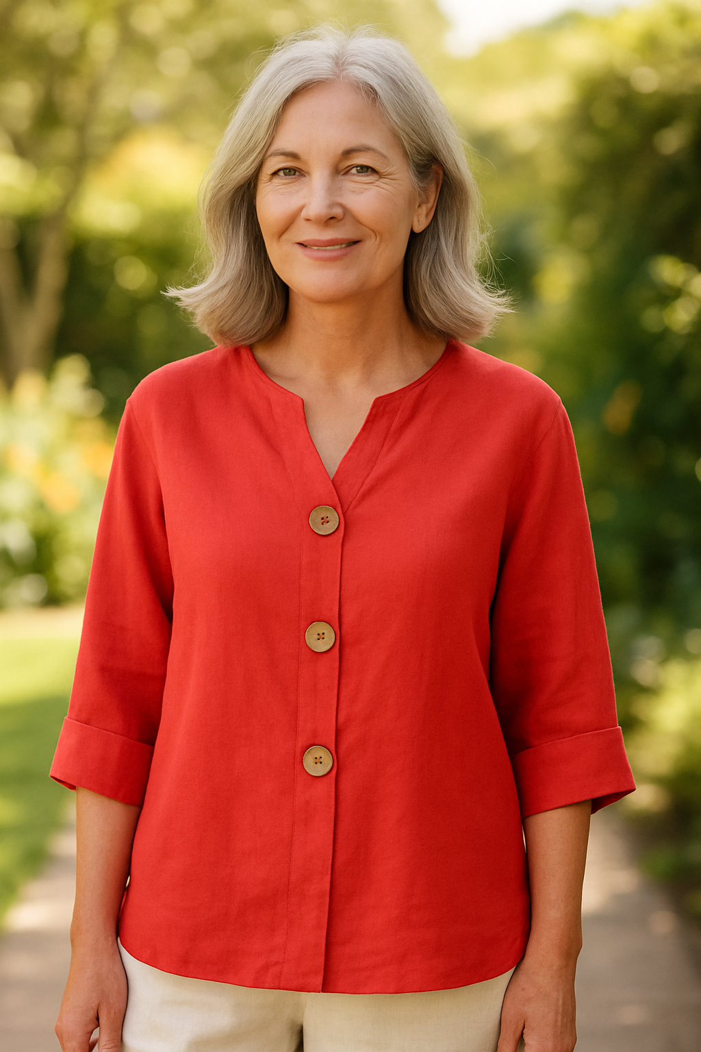 Sage | Effortless Cotton-Linen Blouse