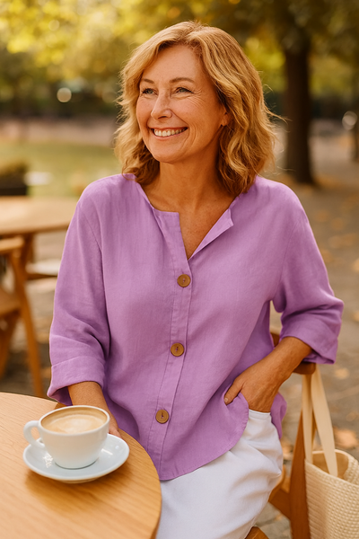 Sage | Effortless Cotton-Linen Blouse