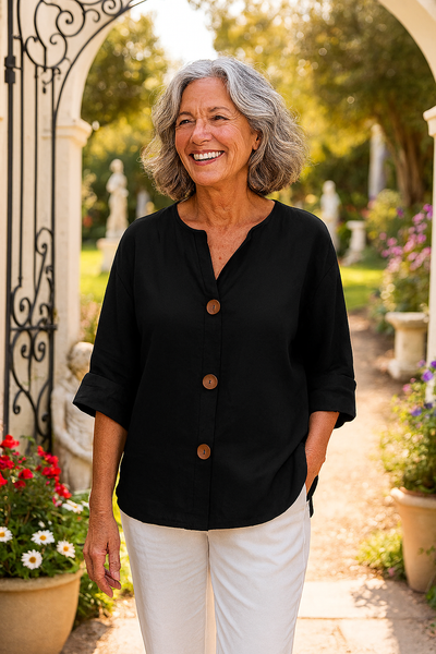 Sage | Effortless Cotton-Linen Blouse