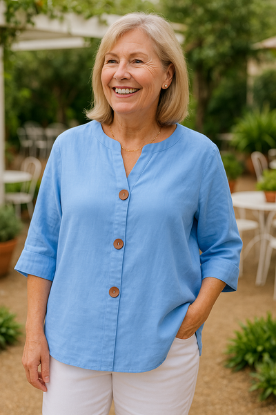Sage | Effortless Cotton-Linen Blouse