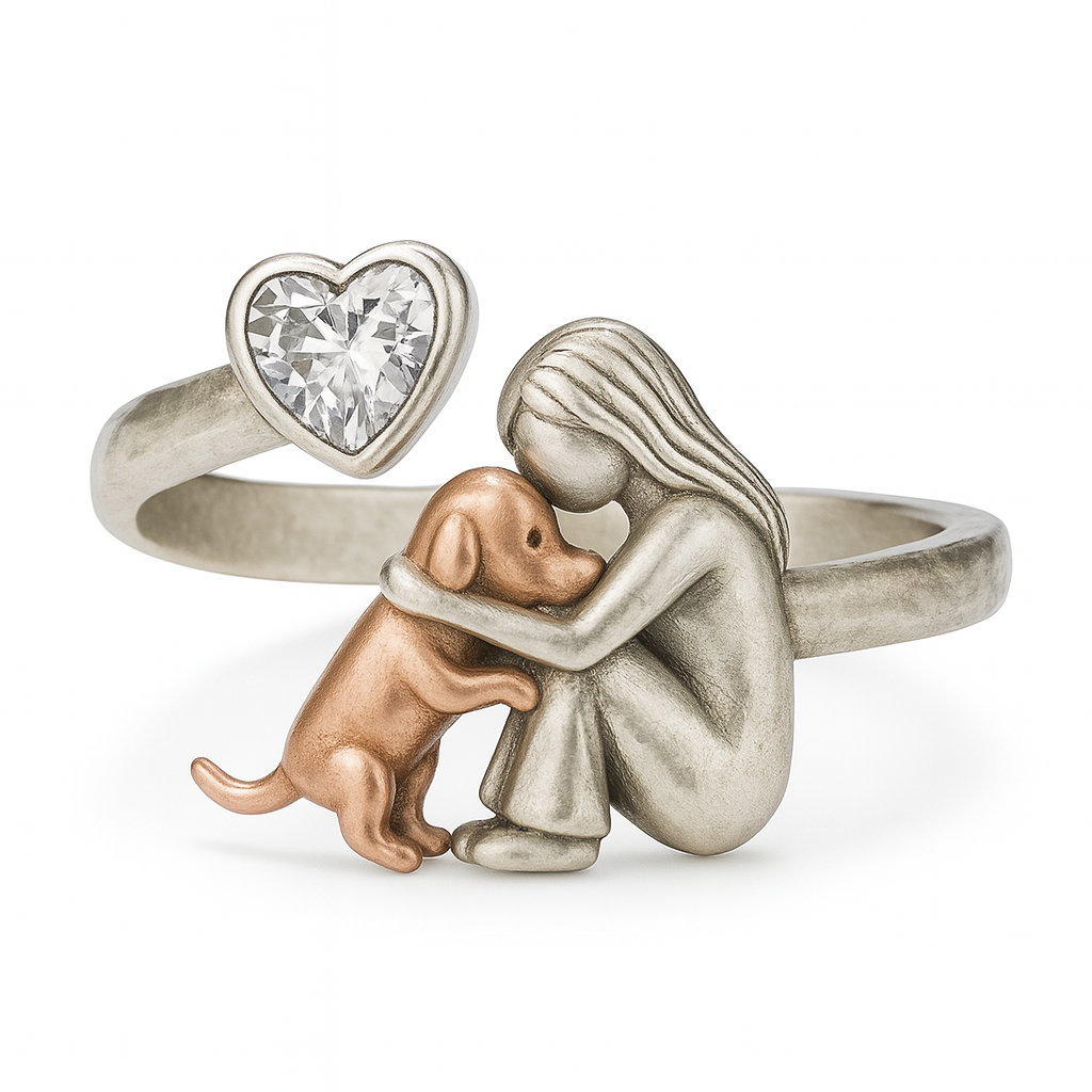 Koda | Adjustable Silver Dog Ring