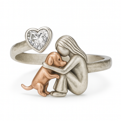 Koda | Adjustable Silver Dog Ring