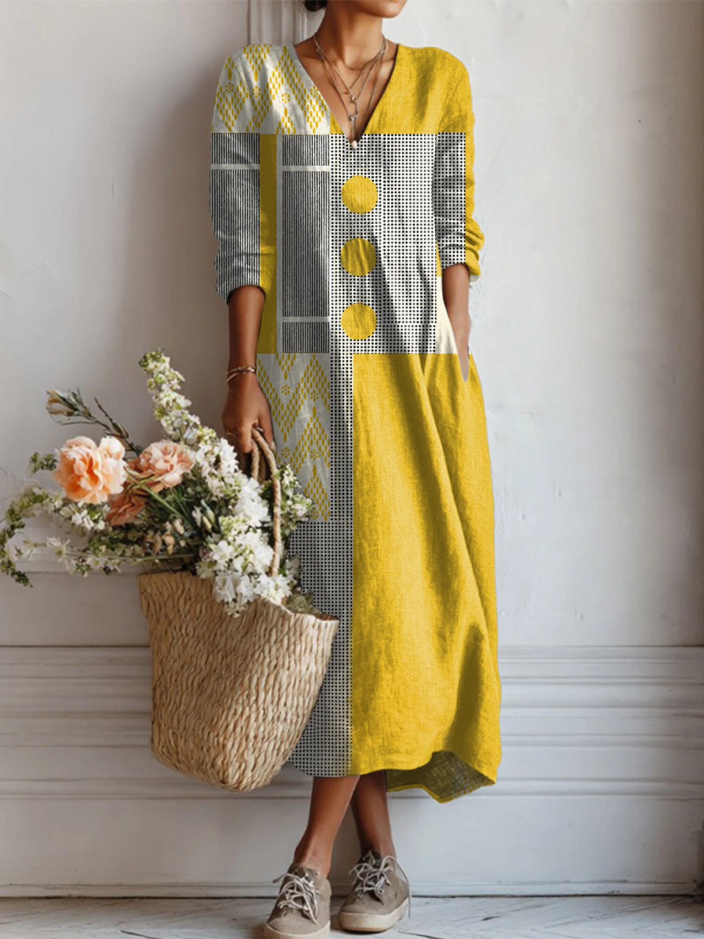 Kira | Vintage Linen Tunic Dress