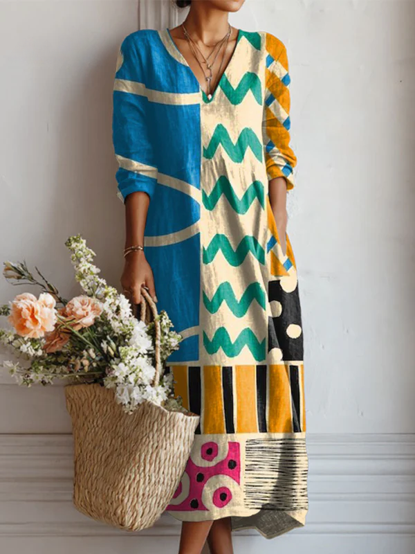 Cleo | Vintage Linen Pocket Dress