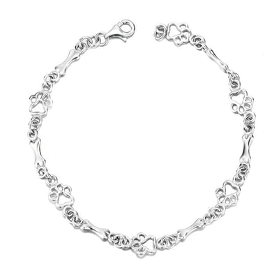 Pawsome | Silver Dog Charm Bracelet