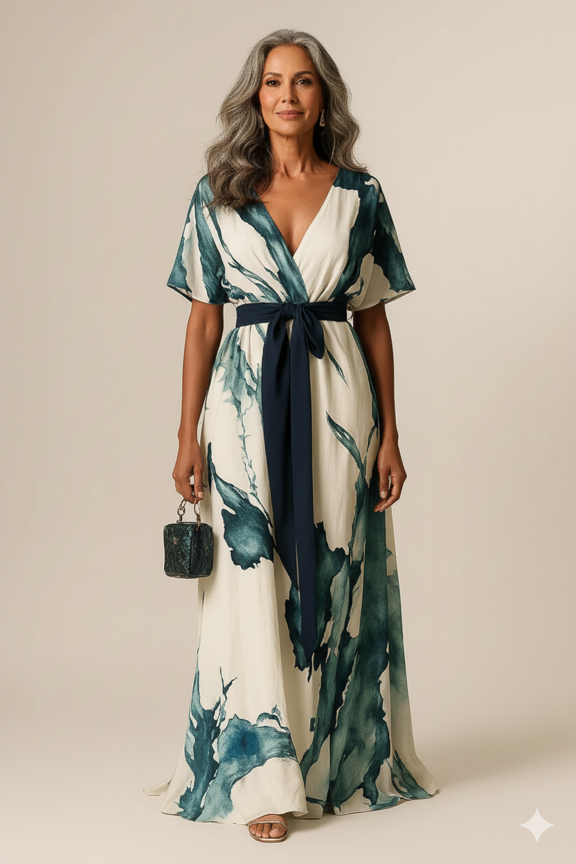 Mira | Vibrant Watercolour Maxi Dress
