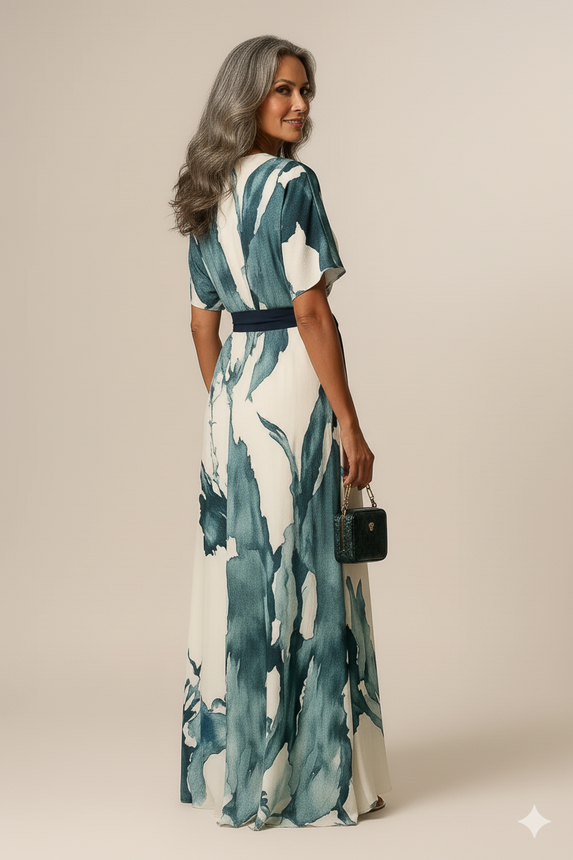 Mira | Vibrant Watercolour Maxi Dress