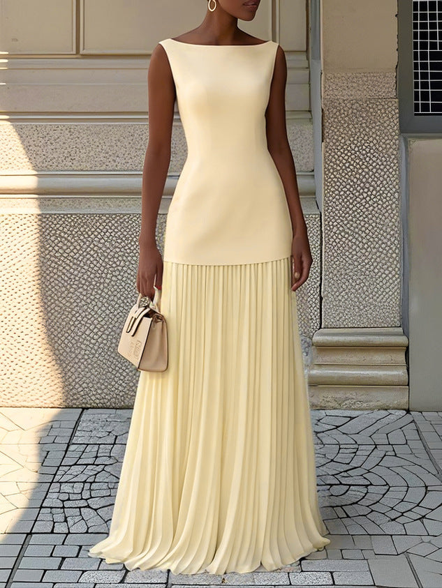 Nala | Flowing Pleated Sleeveless Dress