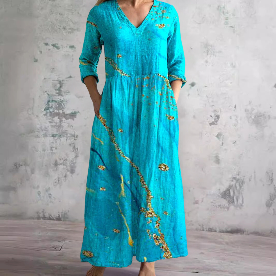 Flora | Vibrant V-Neck Dress