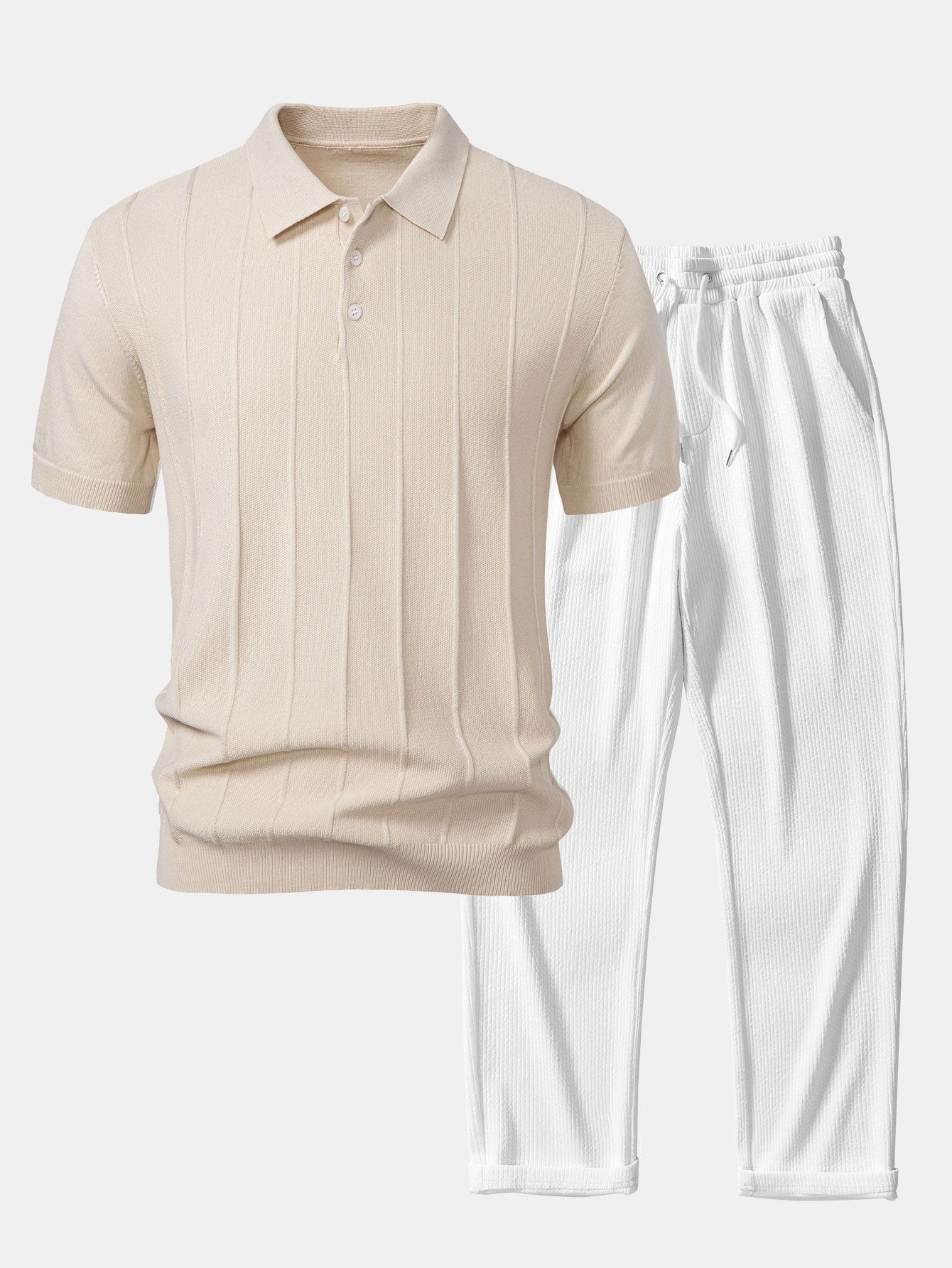 Cove | Stripe Knitted Polo & Trousers