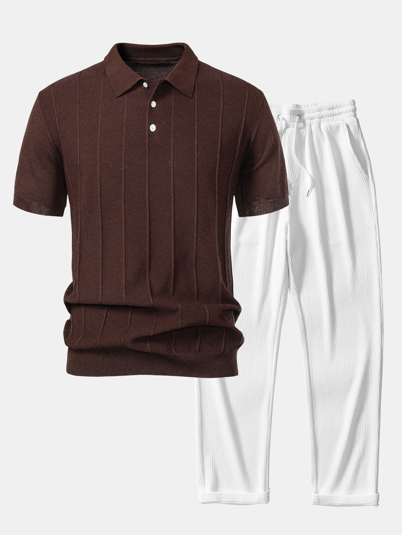 Cove | Stripe Knitted Polo & Trousers