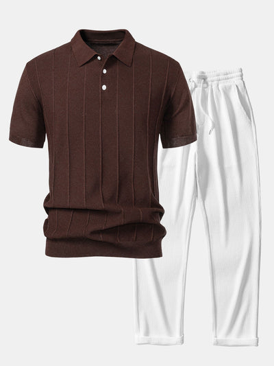 Cove | Stripe Knitted Polo & Trousers
