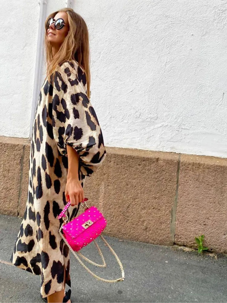 Zara | Chic Leopard Print Dress