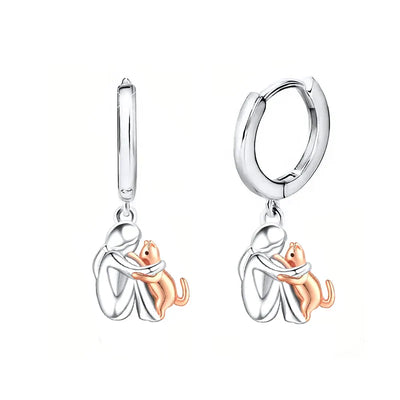 Milo | Two-Tone Cat Hug Earrings