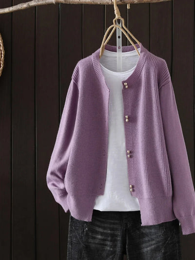 Mira | Chic Pearl-Button Cardigan
